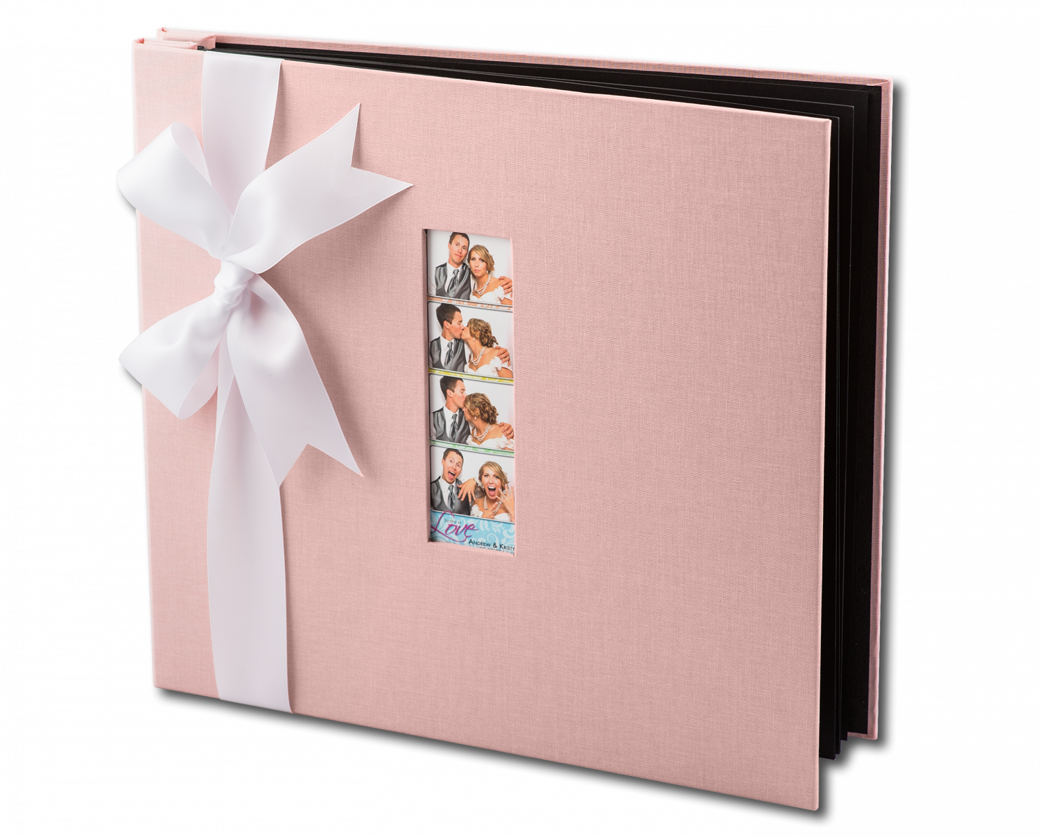 Enclosed Photo Booth Rental | Guest-Book-Album-PinkLinen-clipped.png
