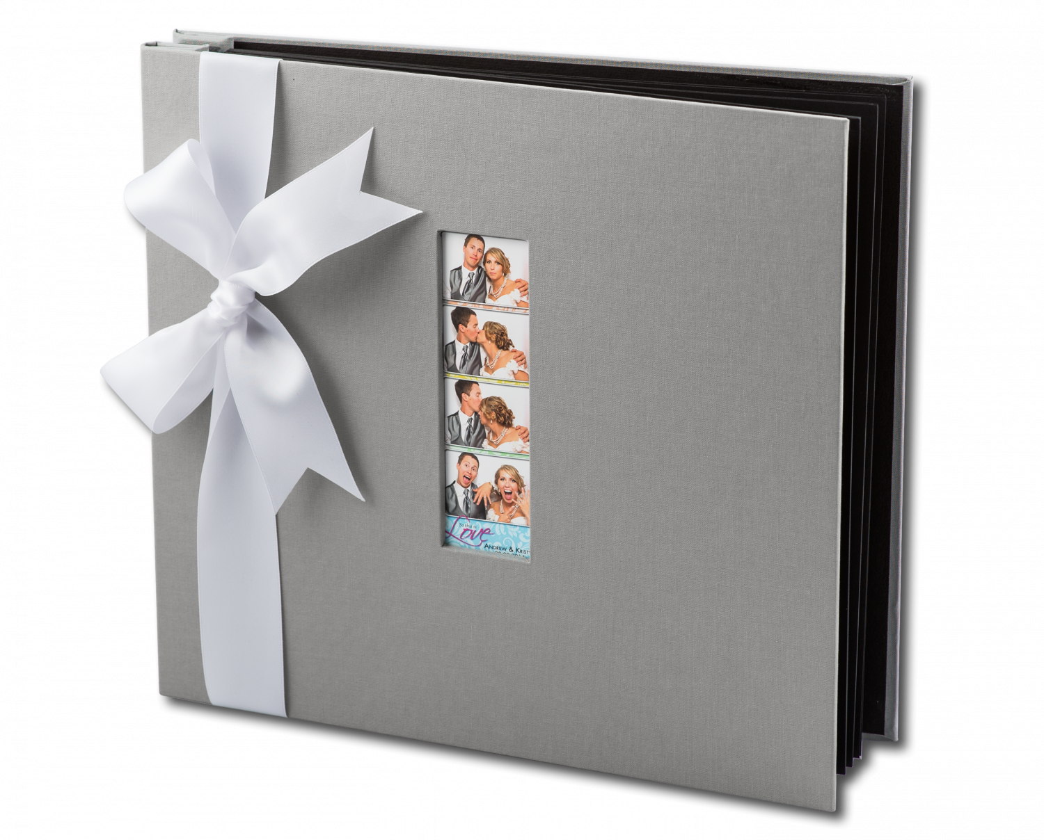 Enclosed Photo Booth Rental | Guest-Book-Album-LightGreyLinen-clipped.png